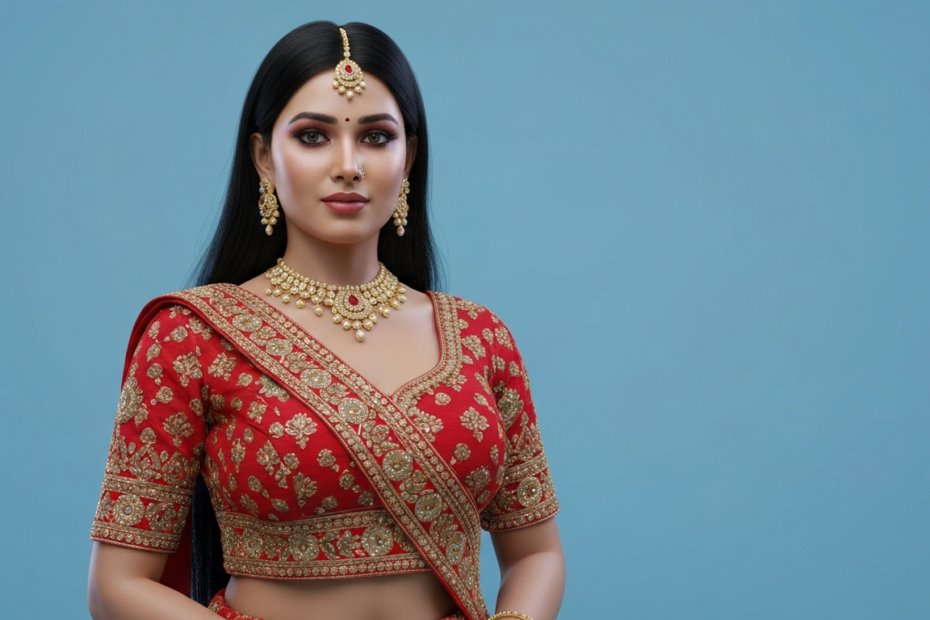 A photorealistic portrait of a beautiful Latina woman in her early 30s, with healthy glowing skin, natural makeup, and a confident smile. She is outdoors in a sunlit garden, wearing casual elegant clo